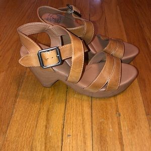 Lucky Brand Womens Heels Wooden Finish Strapped